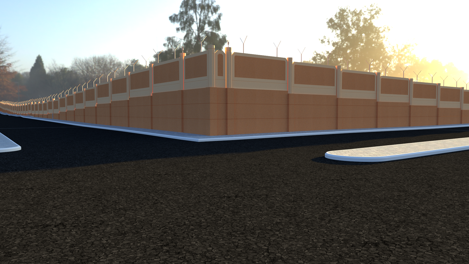 3D design visualization of perimeter fence for KFSH&RC campus